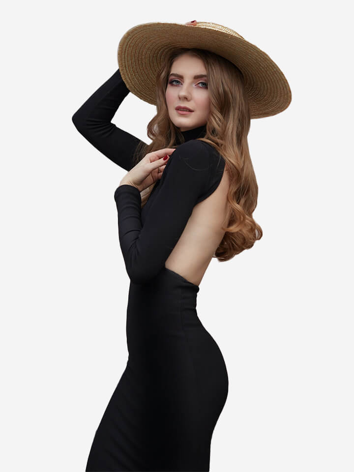 D437 Eterna long dress black
