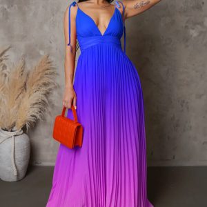 D007 Halter halter sexy tape-changing long skirt dress