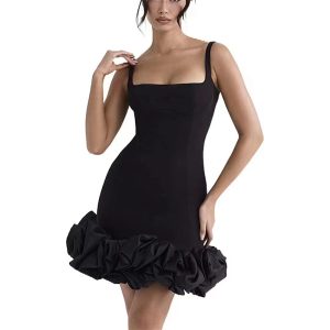 D034 Sexy slip skirt Pile pile pod tank dress